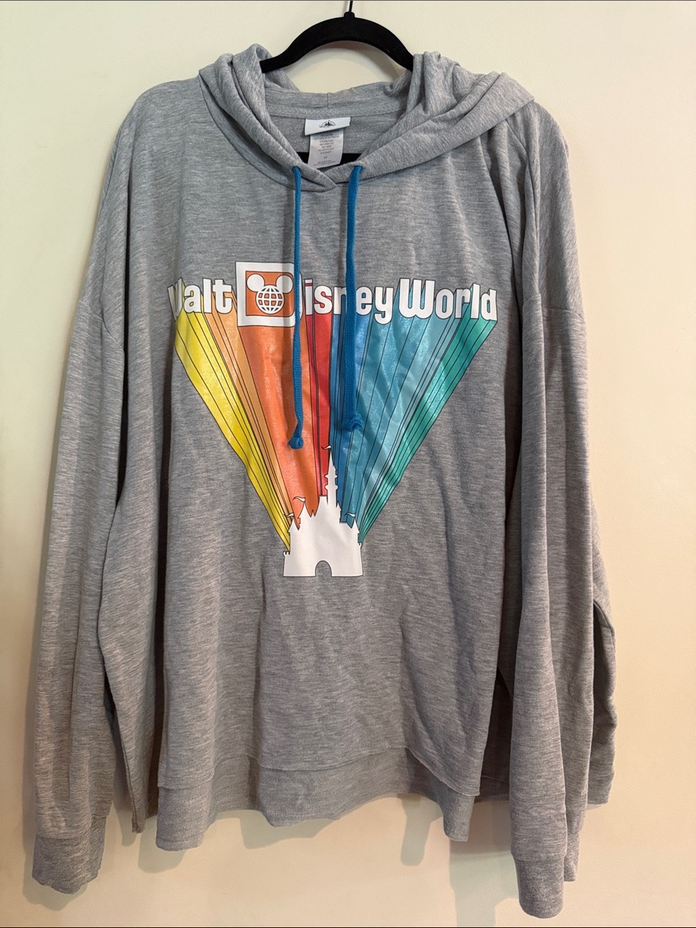 Walt Disney World Hooded Castle Rainbow Lightweight Sweatshirt Size 3x